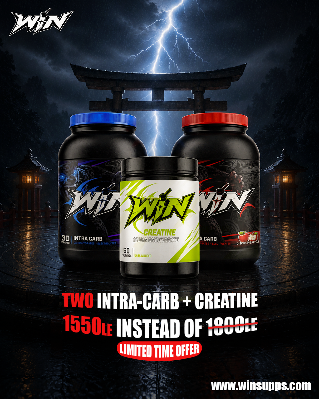 two carbs tubs + creatine